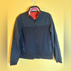 Ted Baker London Men’s Zip Jacket Size L(US) Navy Blue Fleece Lined Bomber Style